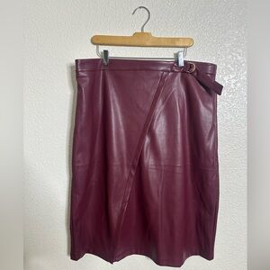 Marc New York Wine Wrap Pencil Skirt